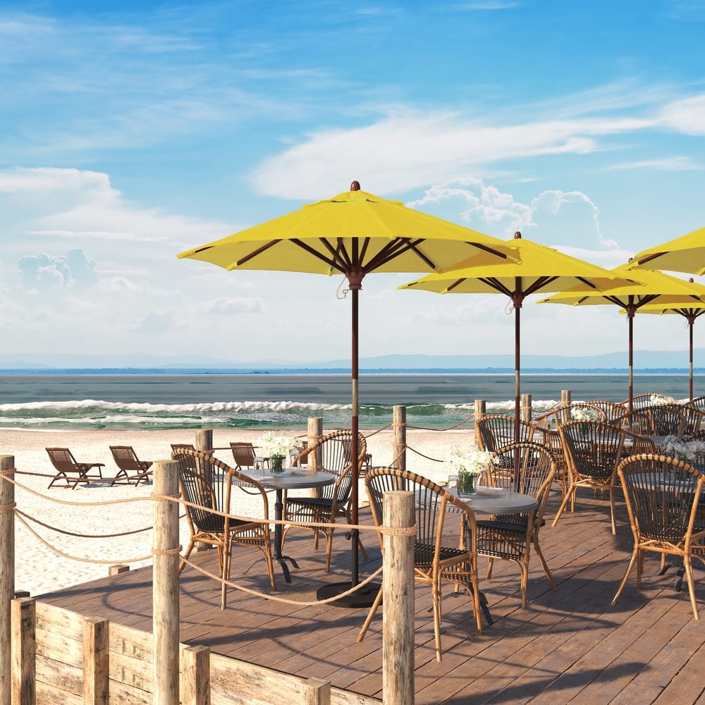 Port Lavaca 7.5ft Round Wood Umbrella by Havenside Home, Base Not Included