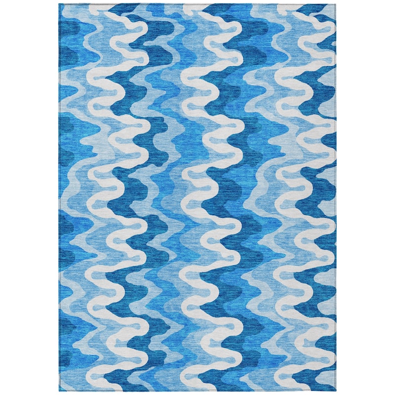 HomeRoots Abstract Transitional Rectangle Outdoor Rug