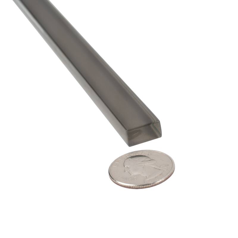 Apollo tile 0.5" x 12" Colorway Glossy Ash Gray Glass Tile (0.5 sq ft/case) - 10 Pack