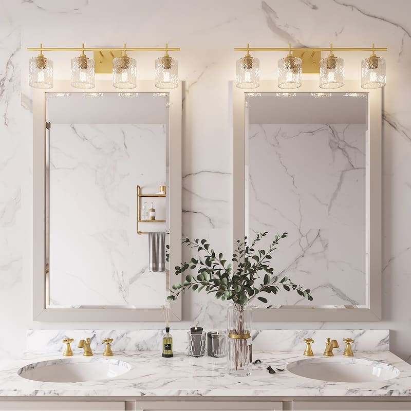 Frenia 4-light Modern Dimmable Bathroom Vanity Light with Art Glass