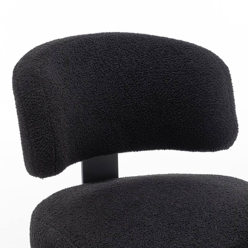 SEYNAR Modern Armless Faux Sherpa Accent Chair with Metal Legs