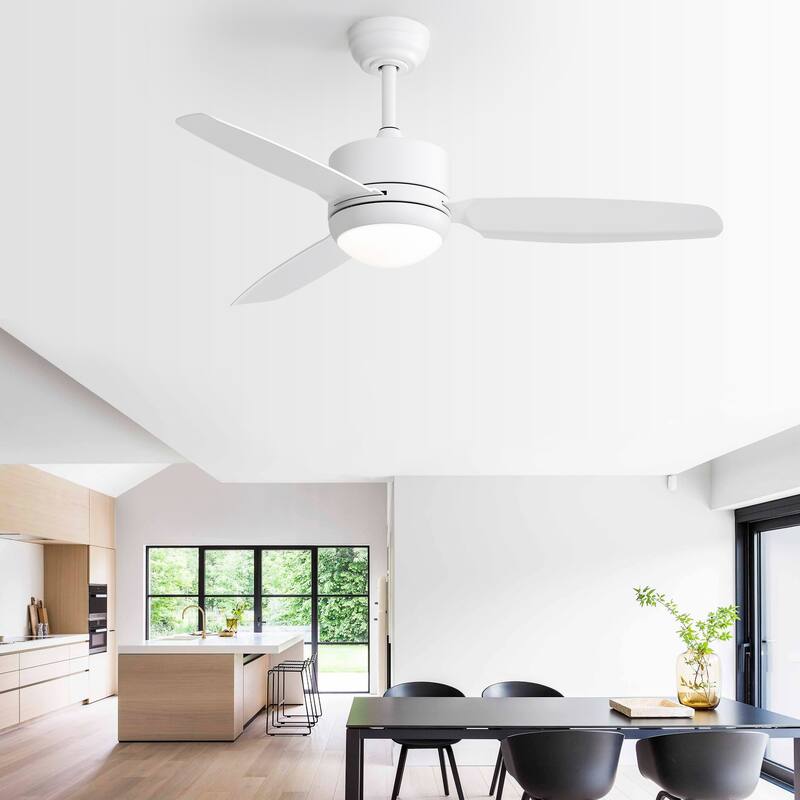 Sofucor 46 Inch Ceiling Fans with Light,Small Indoor/Outdoor,Remote Control,3 ABS Blades