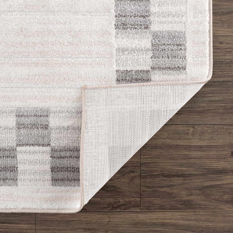 Hauteloom Azrika Hallway, Kitchen Machine Washable Runner Rug - Dark Brown, Beige, Dark Beige - 2'7" x 7'3"
