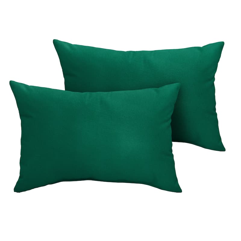 Sunbrella Canvas Forest Green Indoor/Outdoor Knife Edge Pillow (Set of 2)