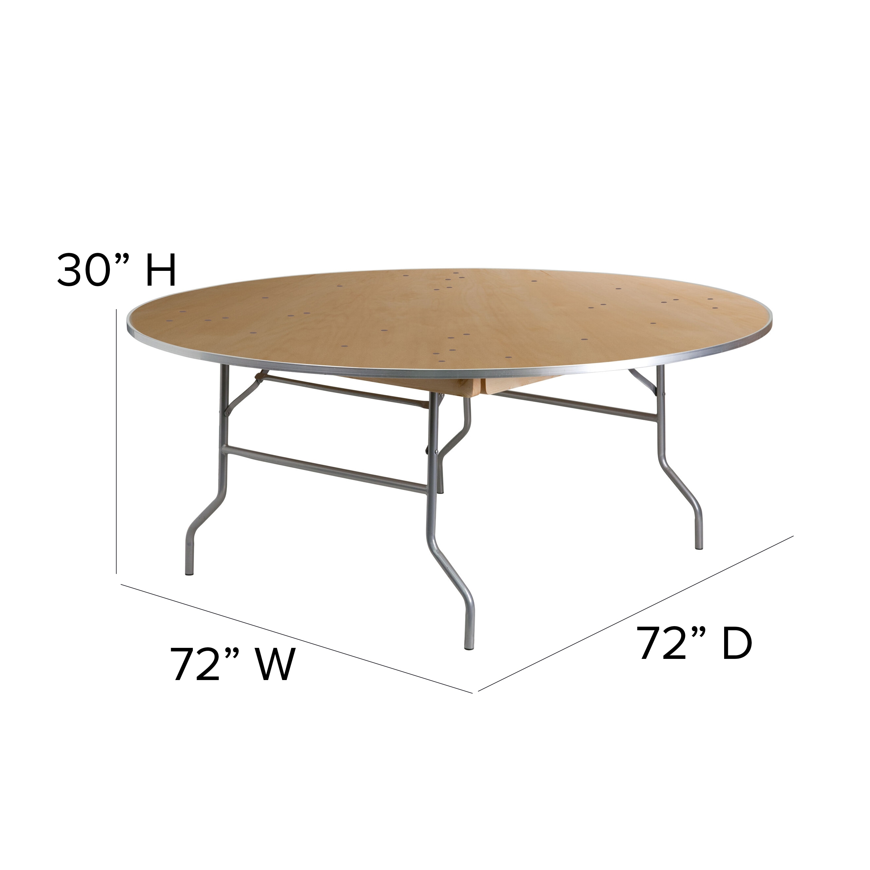 6 Foot Round Heavy Duty Birchwood Folding Banquet Table With Metal Edges 72w X 72d X 30h 72w X 72d X 30h Overstock 10638578