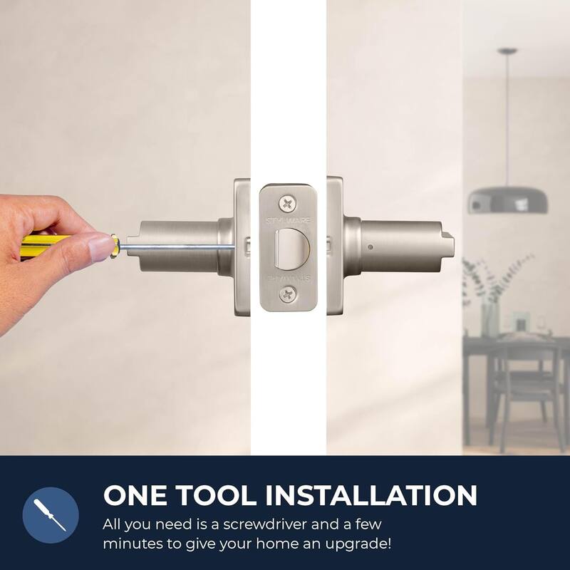 Stylware Maven Square Door Handles Lever | Reversible Handing for Standard Door Sizes | Interior Privacy, Passage & Dummy Use