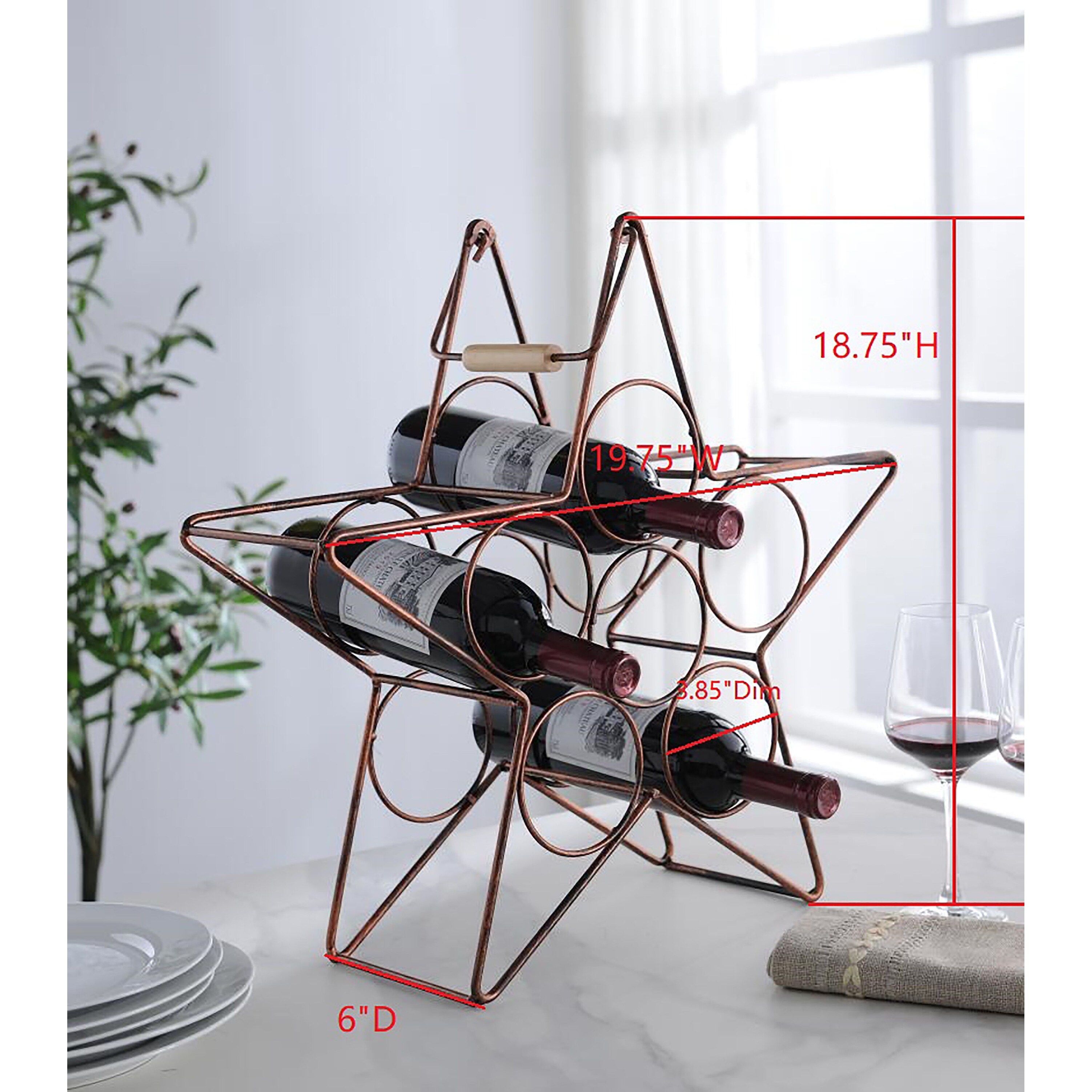 Countertop Wine Rack Brushed Copper Metal Bed Bath Beyond 32140017