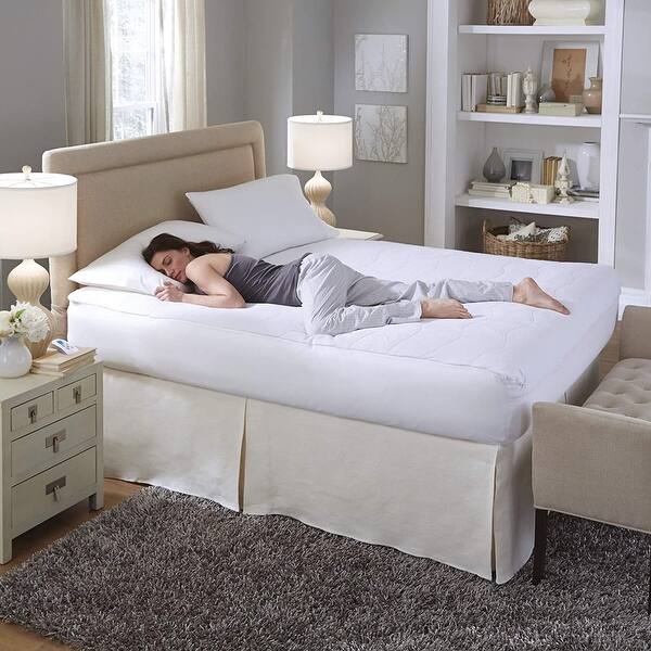 Serta Microplush Electric Heated Warming Mattress Pad - White - Bed Bath u0026  Beyond - 18594331