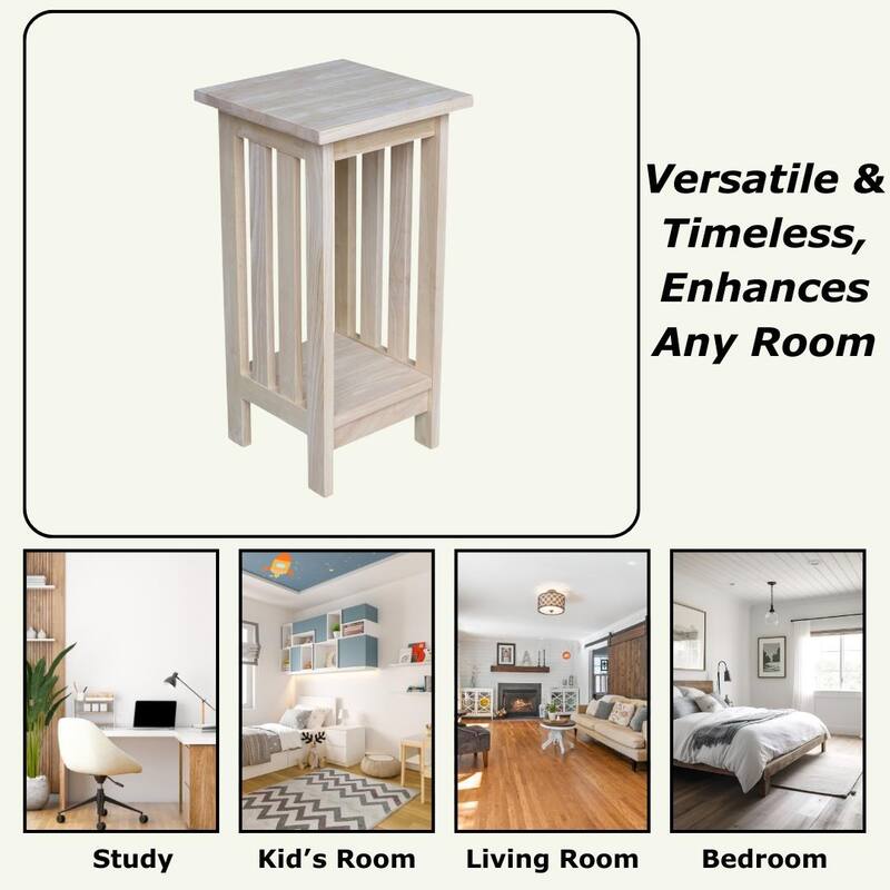 The Gray Barn Secret Valley Unfinished Solid Wood Mission Plant Stand