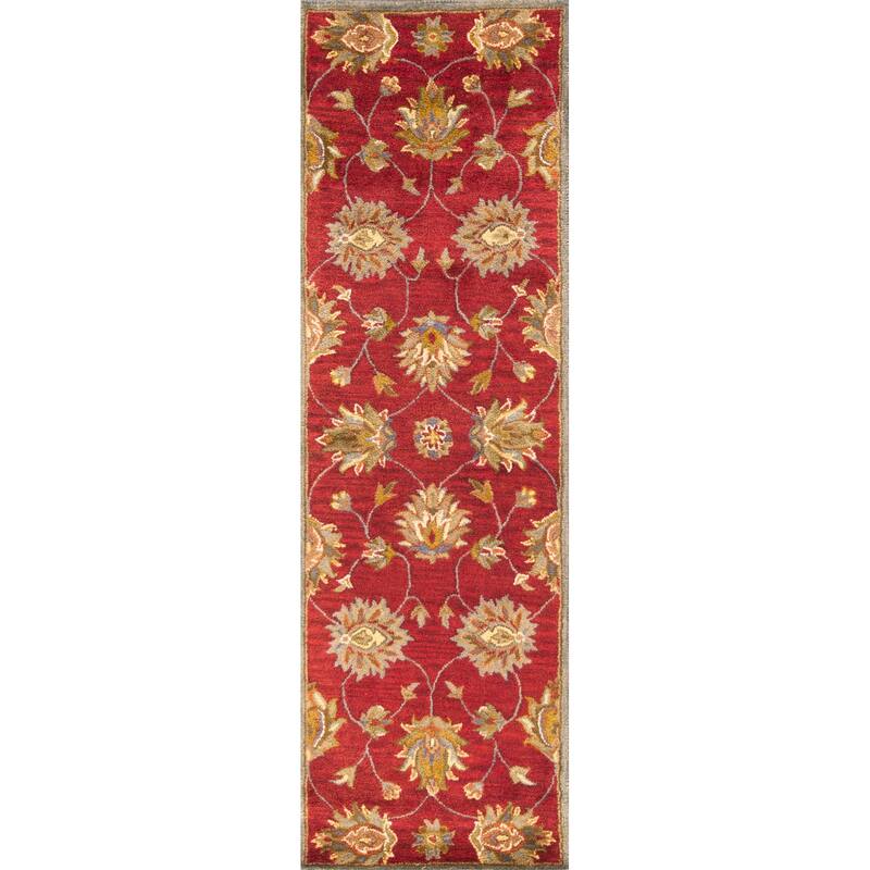 Domani Alexandria Classic Traditions Hand-tufted Wool Area Rug - 2'3" x 7'6" Runner - Red