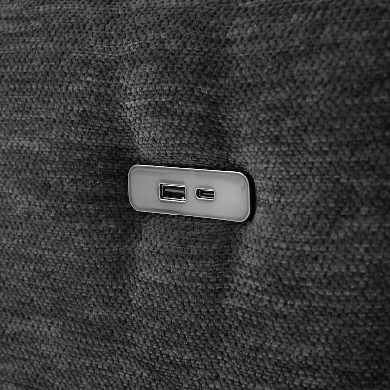 85.4" Modular Sectional Sofa with Movable Ottoman, USB Ports and Phone Holder, Chenille U-Shape Couch for Living Room