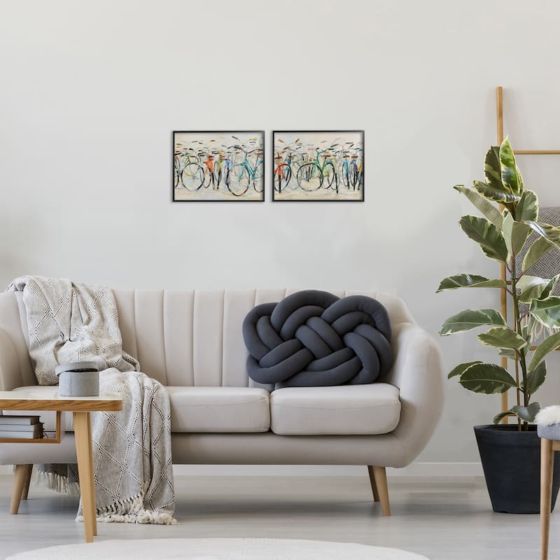 Stupell Dynamic Bicycles on Beige Framed Giclee Art Design By Dusza (Set of 2)