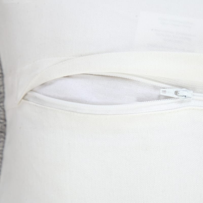 Sevita Light Gray Solid Stonewash Throw Pillow with Fringe