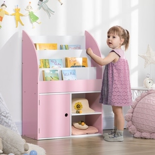 Kids Toy Storage Organizer & Bookshelf with Shelves & Cabinet