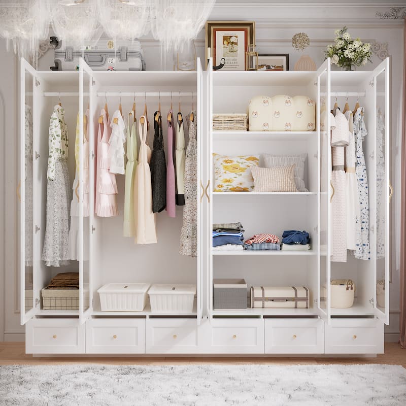 Multi-Piece Wardrobe Set Adaptable Closet Modules Combo Armoires
