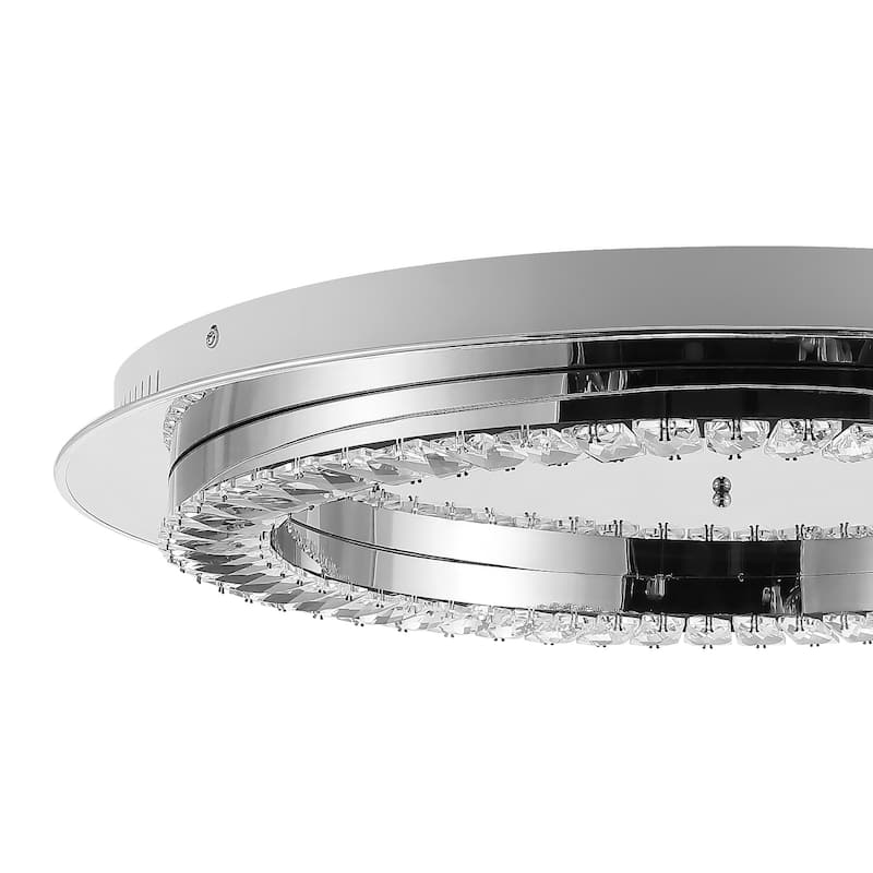 Brice Integrated Iron/Crystal Glam LED Flush Mount, by JONATHAN Y