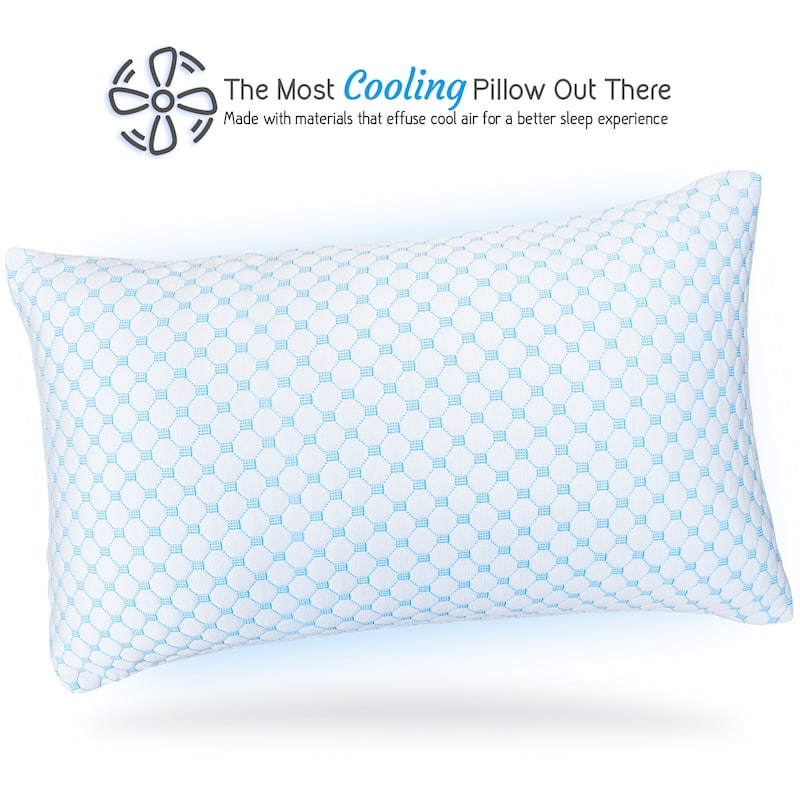 Nestl Coolest Heat and Moisture Reducing Ice Silk Pillow - Gel Infused Adjustable, Breathable, and Washable Memory Foam Pillow