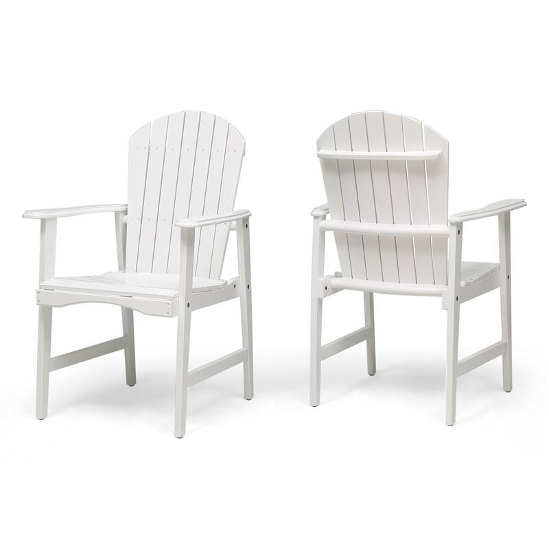 Acacia Wood Outdoor Patio Dining Chairs Set of 2, Rustic Garden Dining Chairs Farmhouse Adirondack Patio Chairs for Backyard