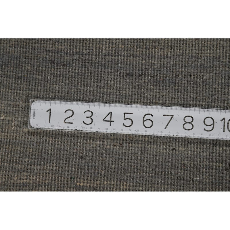 Solid Gray Gabbeh Oriental Area Rug Hand-Knotted Wool Carpet - 6'8" x 9'10"