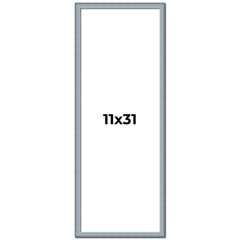 11x31 Frame Rustic Sky Blue Solid Wood Picture Frame | 0.75 Inch