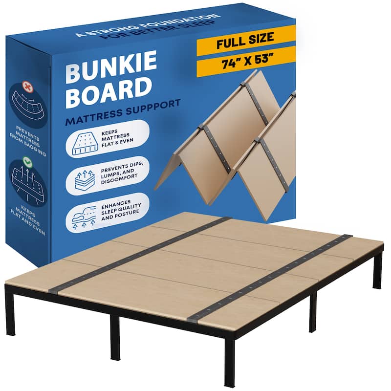 Folding Bunkie Board, Low-Profile Mattress Support Platform for Daybeds, Bunk Beds, Futons & Metal/Wood Frames. - Full