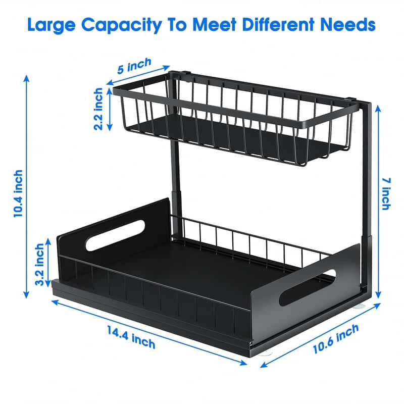 Under Sink Organizers and Storage - 14.4"D x 10.4"W x 10.6"H