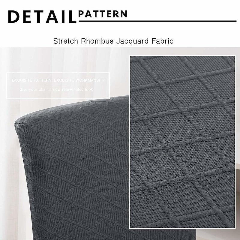 Enova Home Rhombus Jacquard Stretchy Universal Dining Chair Slipcovers Set of 4