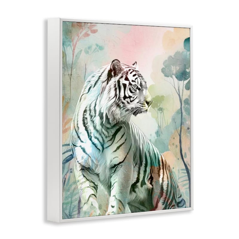 Stupell Soft Gazing Tiger Framed Giclee Art Design By Kim Allen