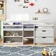 preview thumbnail 39 of 55, Multifunctional Design Loft Bed with Two Shelves and Two Drawers, Maximized Storage Space, Twin Size White