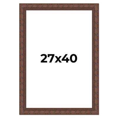 27x40 Frame Pewter Solid Wood Picture Frame Width 1.625 Inches | Interior Frame Depth 0.6875 Inches