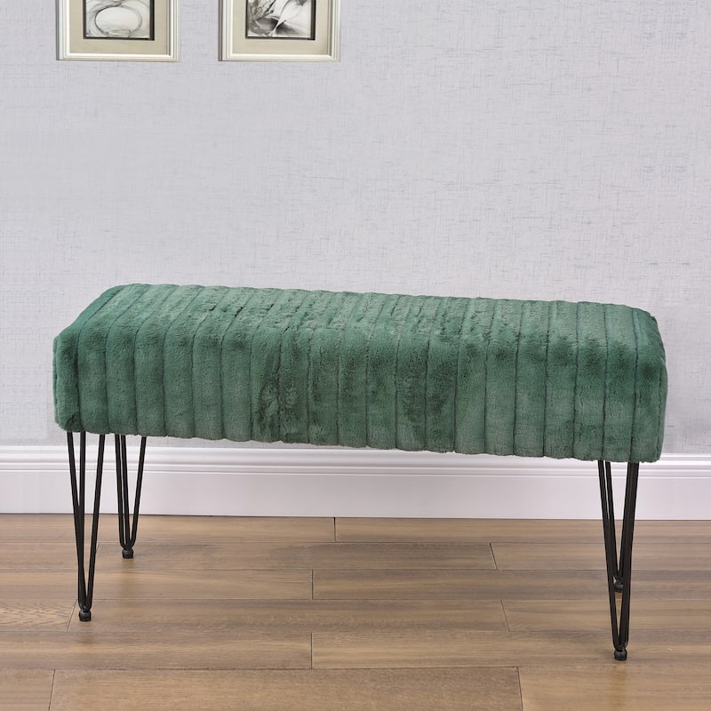 Serenta SuperMink Fauxfur Ottoman Bench