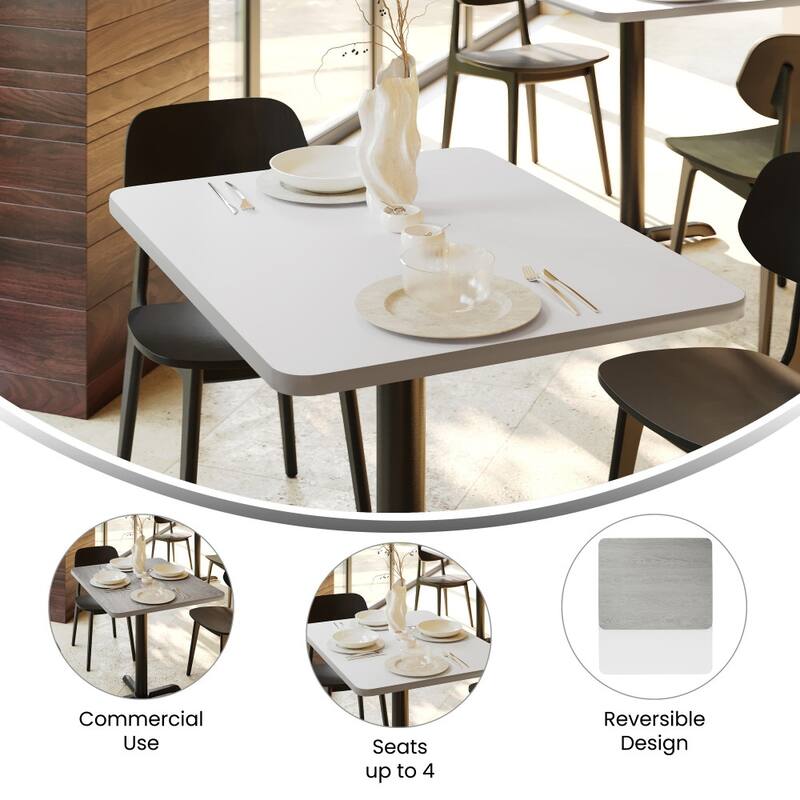 24'' x 30'' Rectangular Table Top with Reversible Laminate Top - 30"D x 24"W x 1.125"H