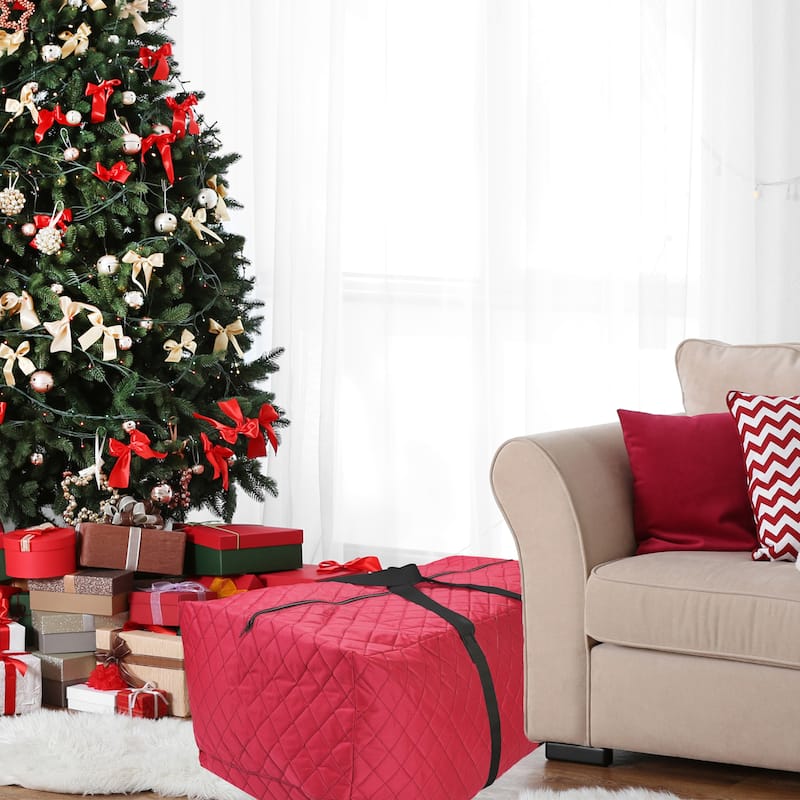 Quilted Red Christmas Holiday Storage Bag - 40"