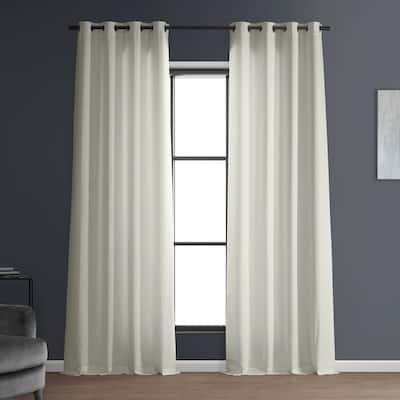 Exclusive Fabrics Italian Faux Linen Grommet Room Darkening Curtains (1 Panel) - Contemporary Elegance, Stylish Functionality