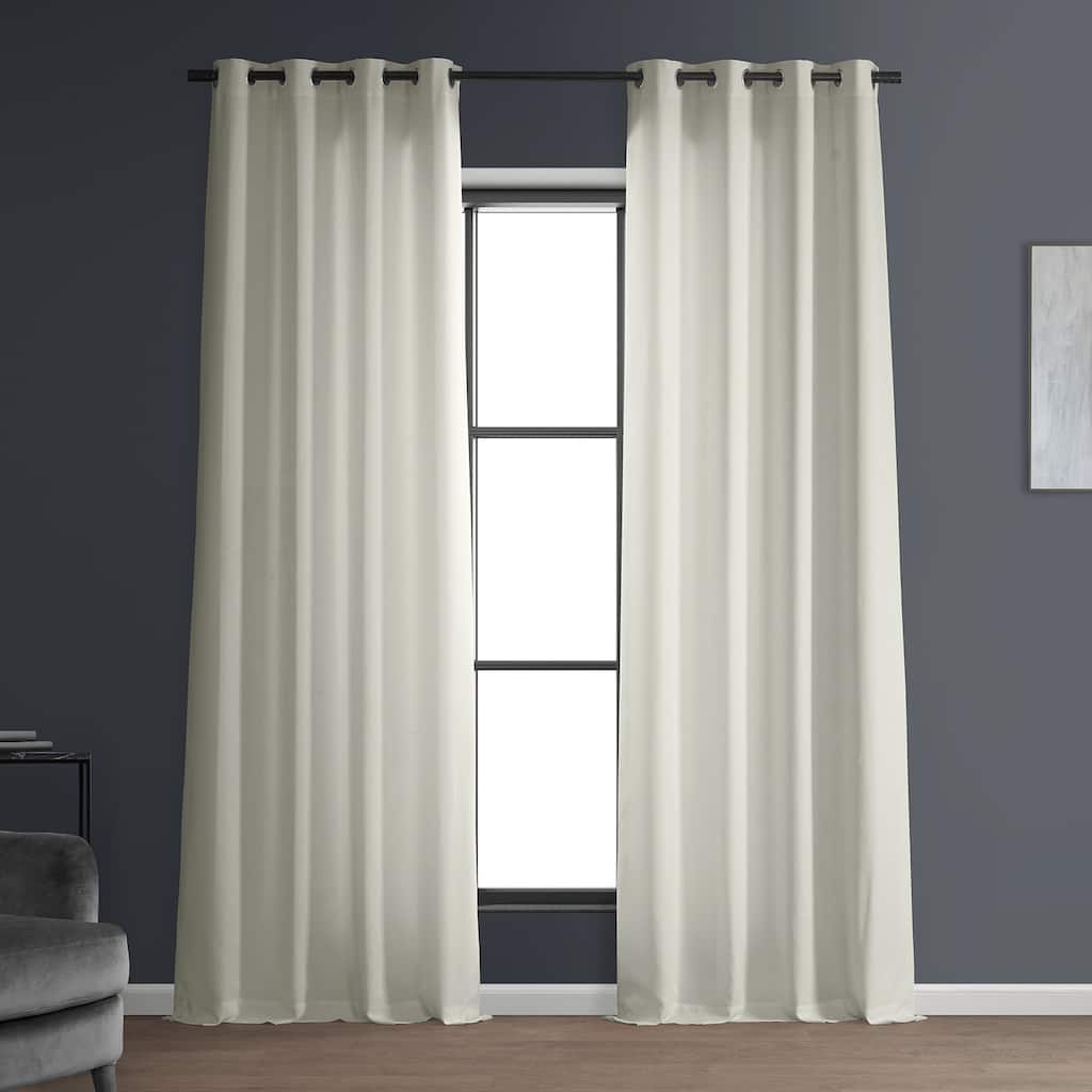 Exclusive Fabrics Italian Faux Linen Grommet Room Darkening Curtains (1 Panel) - Contemporary Elegance, Stylish Functionality