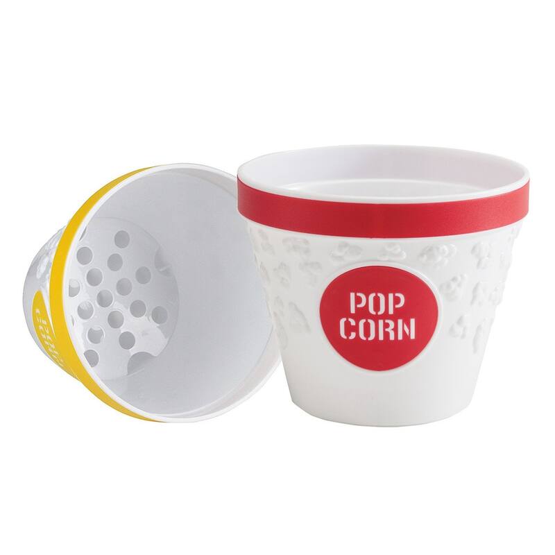 Hutzler Popcorn Bowl, Durable Plastic Individual-Sized Popcorn Serving Bowl, 2 Cup Capacity