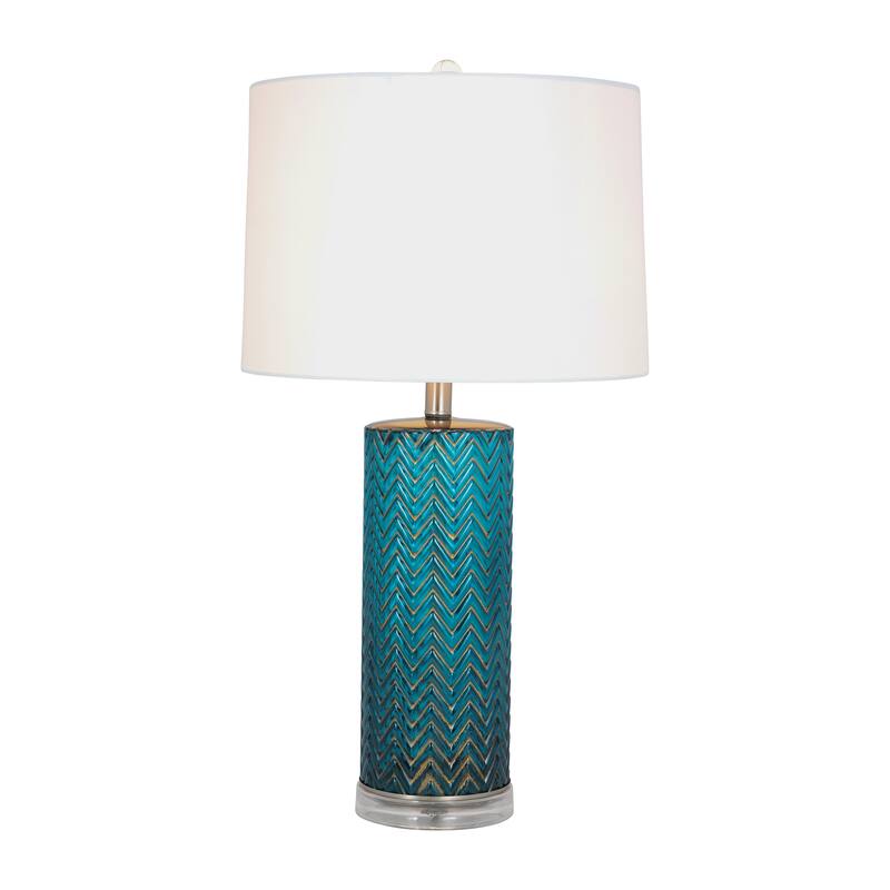 Sagebrook Home Modern Chevron Textured Table Lamp - 15" x 15" x 28"