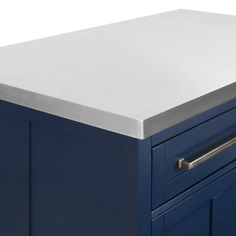 Crosley Silvia Stainless Steel Top Kitchen Island