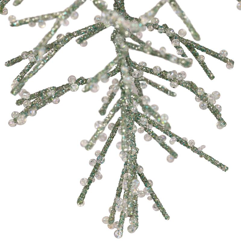 3-D Glittered Wire Pine Cone Christmas Ornament - 4.75" - Green