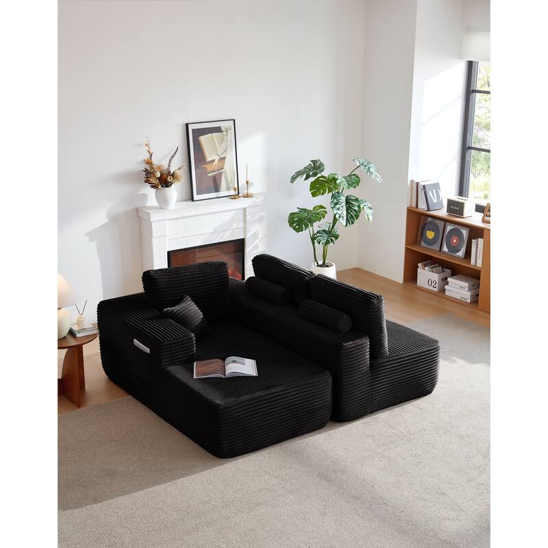 104" Cloud Sectional Sofa with L-Shape Chaise and Side Pockets, Modern Modular Design, Deep Seating, Upholstered Couch