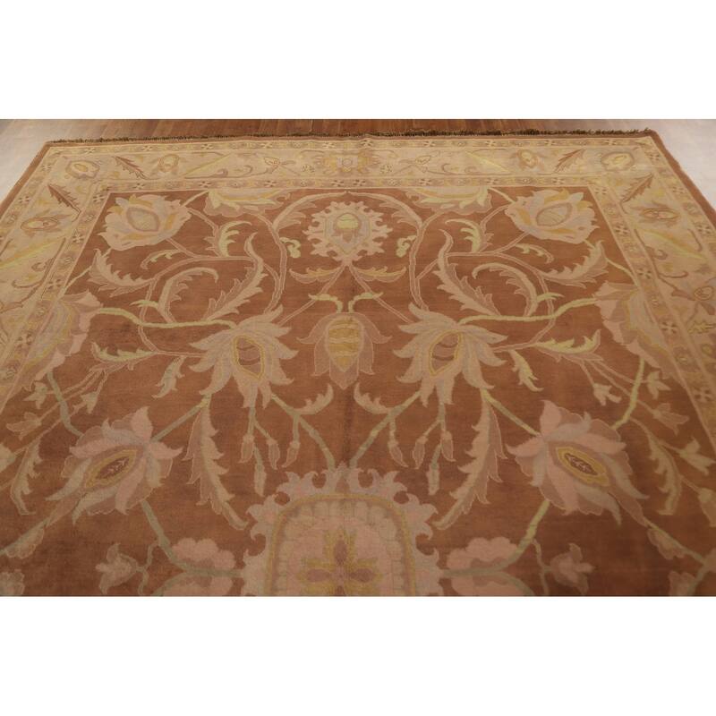Traditional Floral Agra Indian Area Rug Handmade Wool Carpet - 9'3"x 12'4"