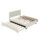 preview thumbnail 8 of 7, Queen Size Upholstered Platform Bed with Twin Size Trundle Storage Bed Frame and 2 Drawers for Kids Teens Adults, Beige