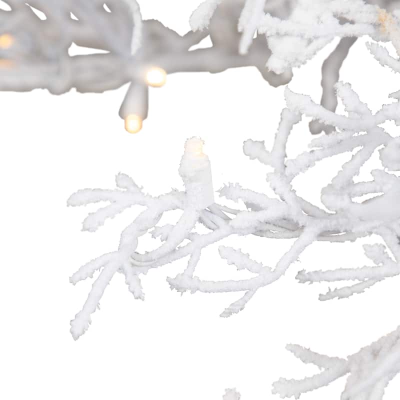 Pre-Lit Flocked Twig Artificial Christmas Tree - 7.5' - Warm White LED - 7.5 Foot