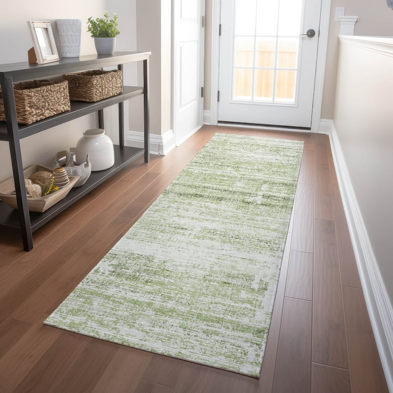 Premium Washable Super Soft Modern Solid Mayfield Rug - Aloe - 2' 3" x 7' 6" - Runner