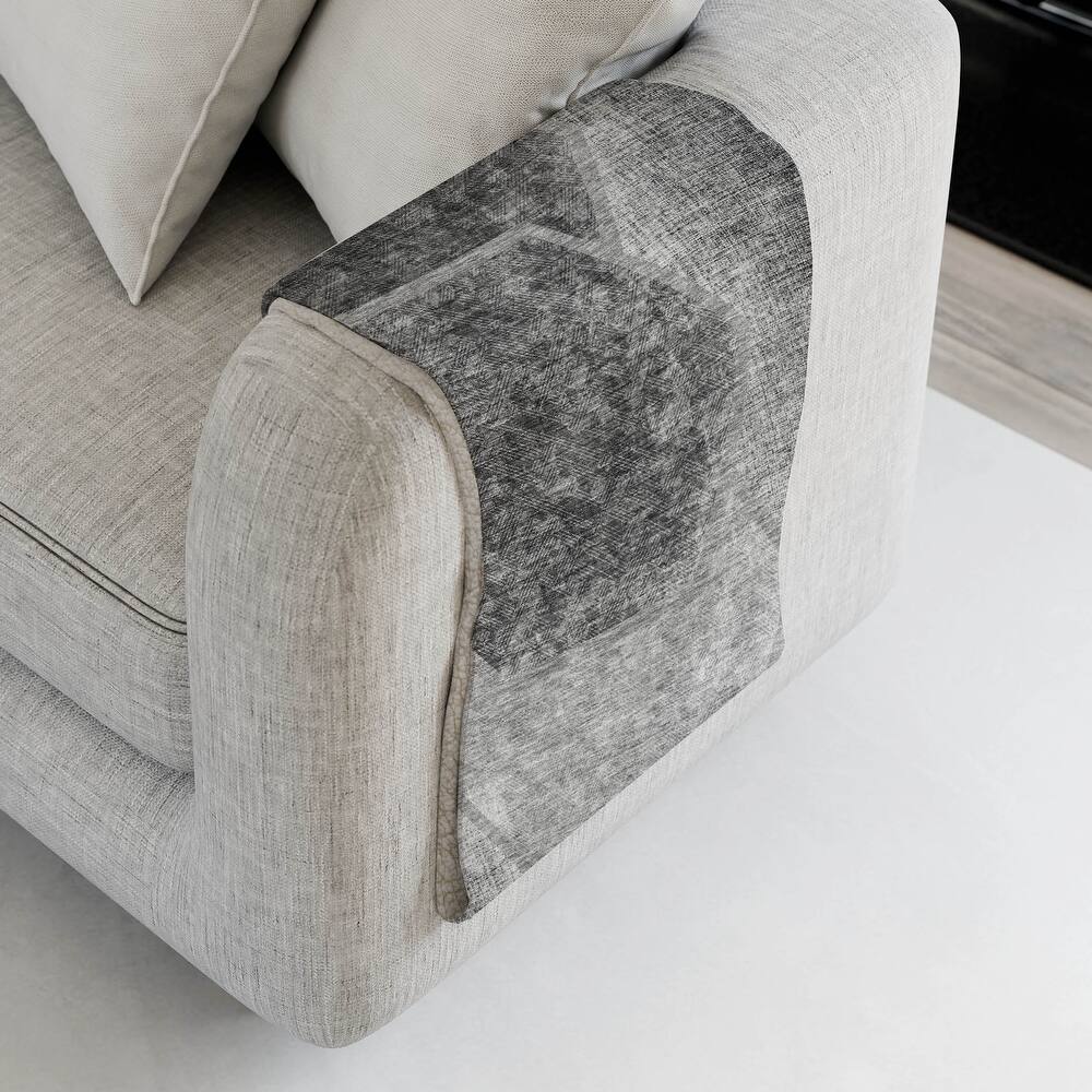 Premium Machine Washable Modern Geo Sherpa Throw Blanket