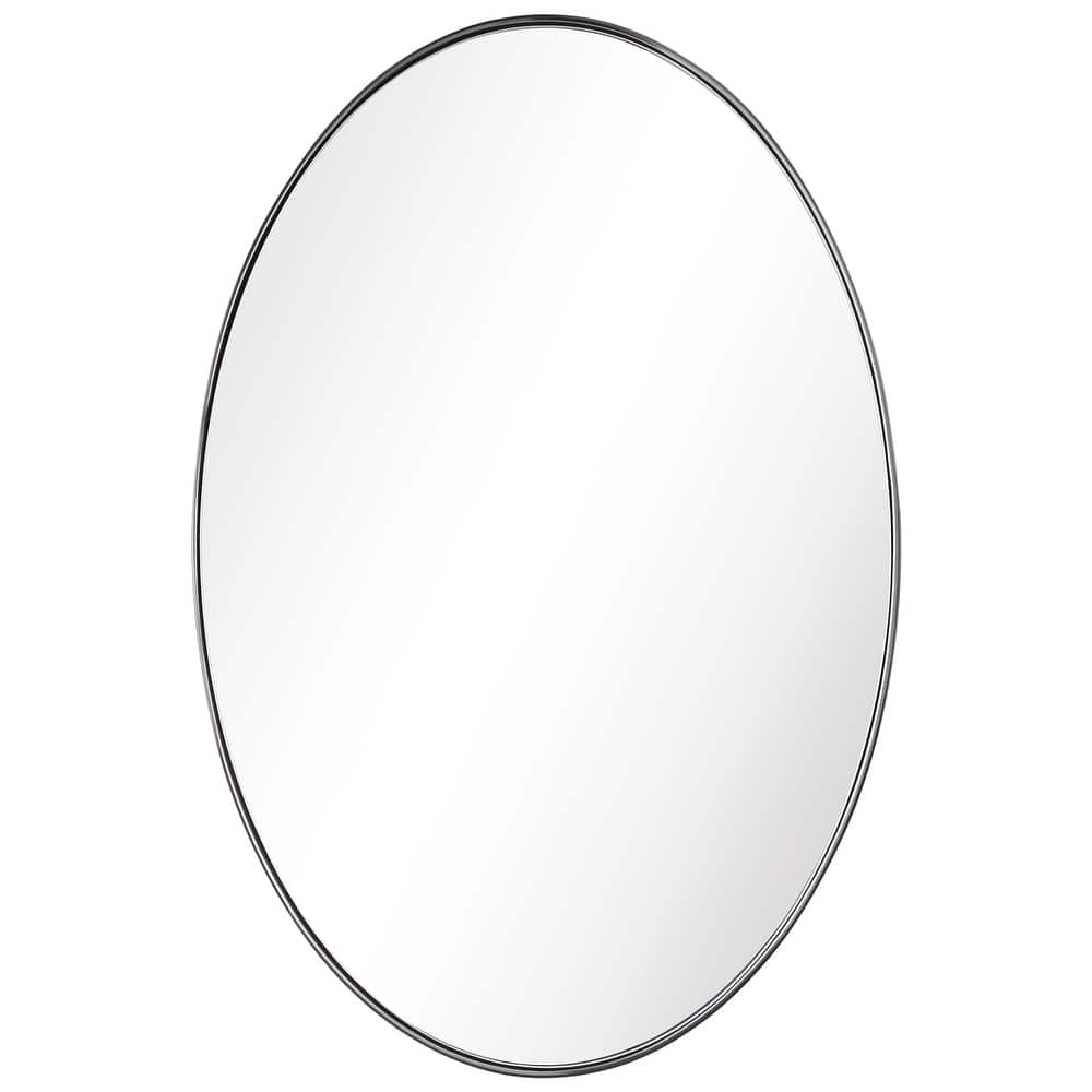 Ultra Stainless Steel Oval Wall Mirror- 24"x36"