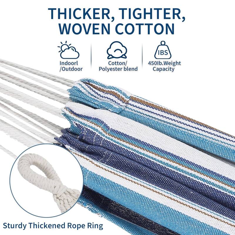 450lb Large Capacity Double Hammock with Steel Stand with Carry Bag for Patio Backyard Poolside