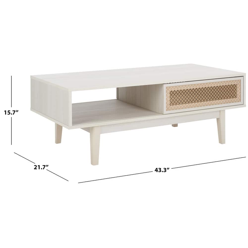 SAFAVIEH Zhuldyz 2 Door Coffee Table - 43" L x 22" D x 16" H - 43"Wx22"Dx16"H