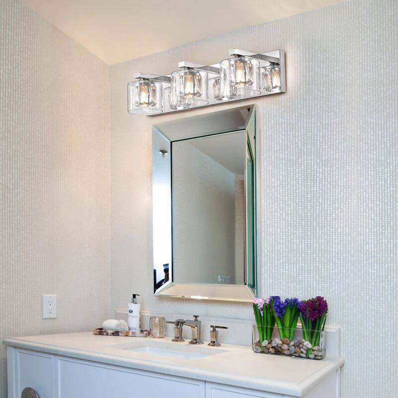 Kolt Chrome Traditional 3-Light Bathroom Vanity Light