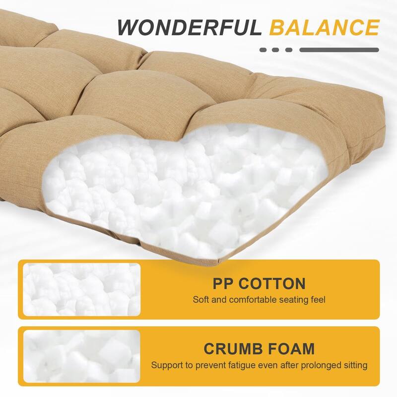 Aoodor 76" x 22" x 5.1" Polyester Tufted Chaise Lounge Cushion